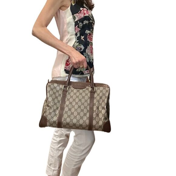 Gucci classic brown GG large Boston bag - Picture 3 of 13